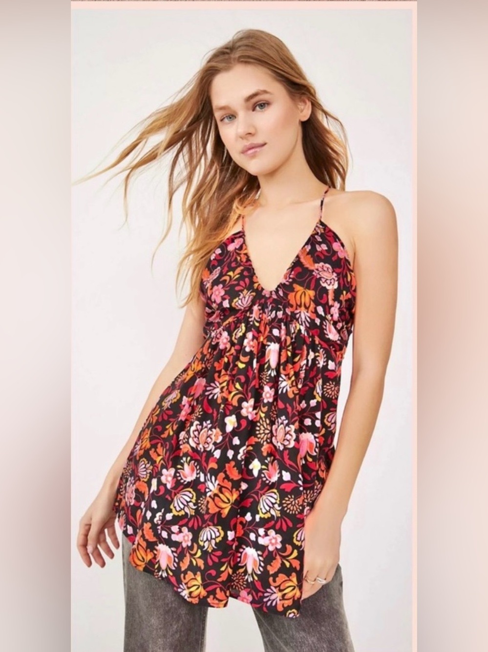 NWT Free People Pixie Printed Tunic Dark Combo Size Medium